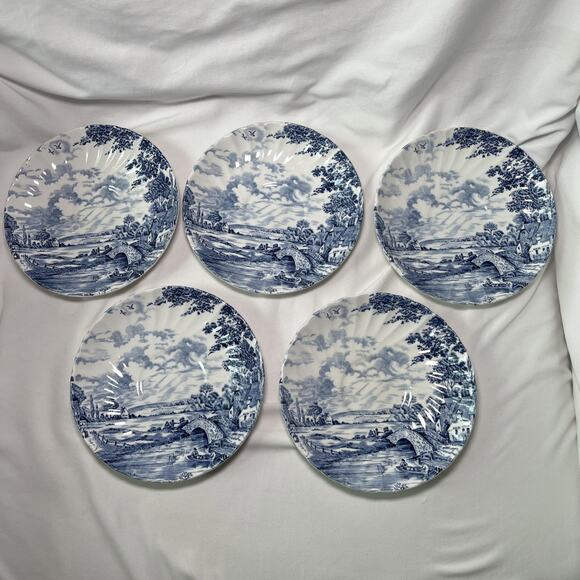 Bluebrook Made In Staffordshire England Hand Engraved Ironstone 5.5" Saucers (5) - Picture 1 of 4